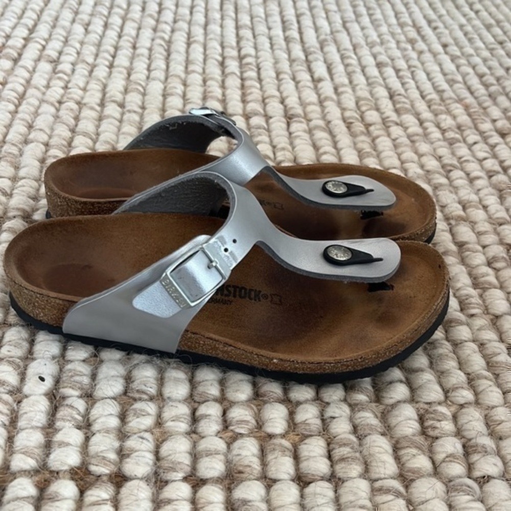 Silver grey Birkenstock sandals - size 34